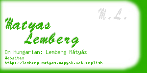matyas lemberg business card